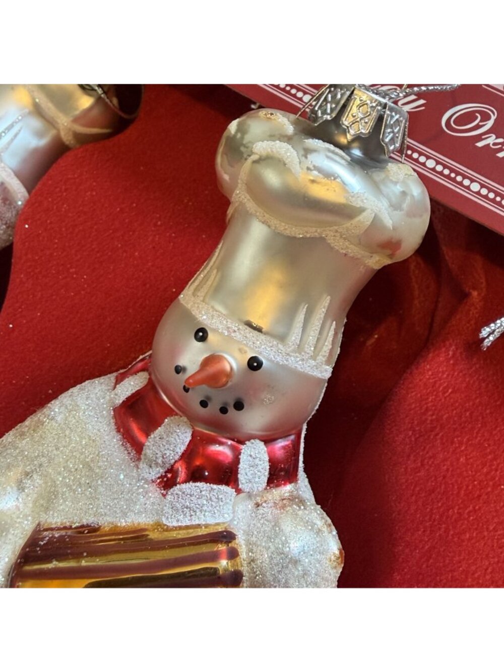 Williams Sonoma Limited Edition Baker Chef Snowman Glass Holiday Ornaments 2005 - Picture 11 of 16